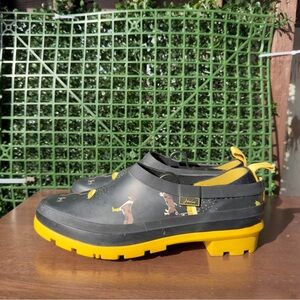 Joules Pop On Dog Printed Black Welly Clogs Sz 7 Womens
